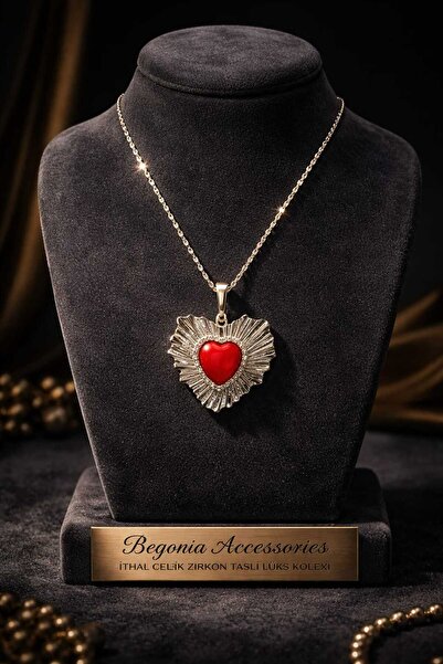 Begonia Accessories Imported Steel Pendant Chain Set with Figured Zircon Ston...