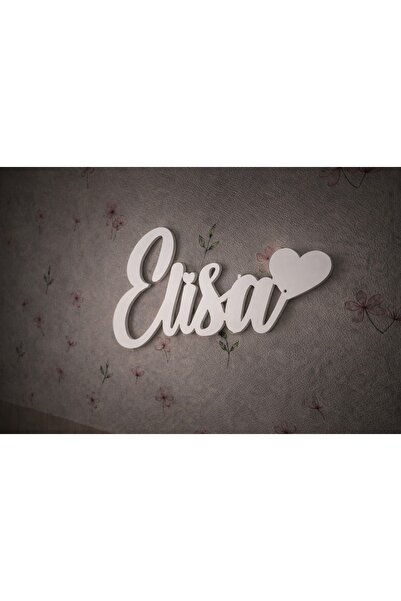 MB DEKOR ATÖLYESİ Kişiye Özel İsimli Kalp Figürlü MDF Duvar Dekoru – Beyaz