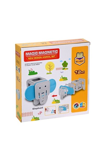 Besay Toys لعبة الوحدة 12 قطعة مجموعة مكعبات الفيل المغناطيسية JH8983