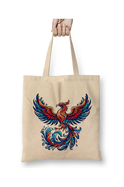 Toyaso Phoenix Phoenix White Cloth Bag Long Handle Shopping Bag Beach Bag