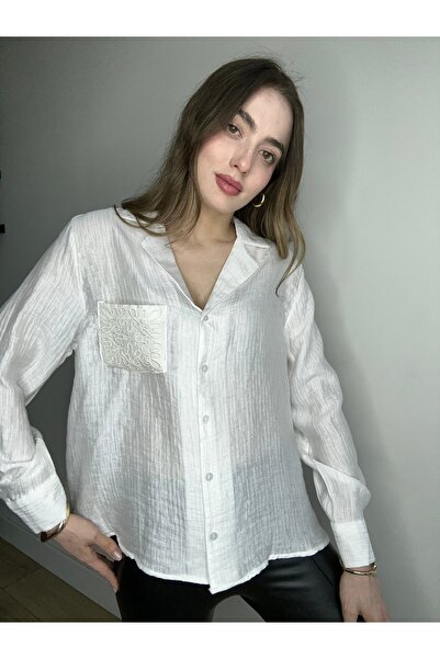 AÈC PRIVÈ Women's Embroidered Linen Shirt