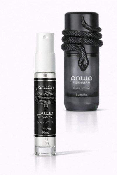lattafa Musamam Black Intense – Eau de Parfum 10 ml, Intense Oriental Aroma