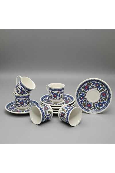 uzbayporselen 6 Kişilik Topkapı Porselen Kahve Fincanı Takımı