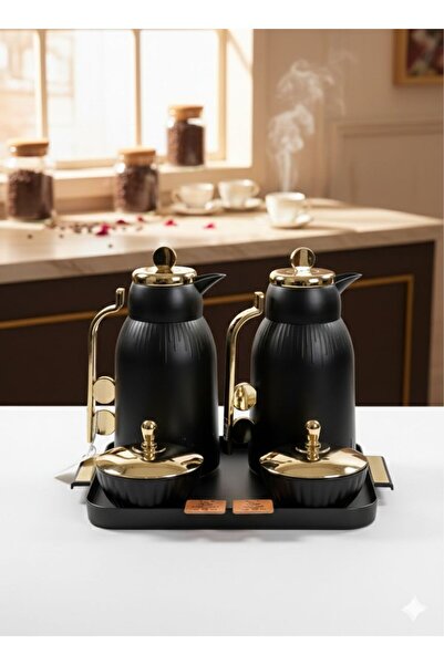 Alamtiaz New design 5-piece tea and coffee thermos set with serving tray, sug...