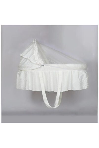 Generic بيبي شاين سرير شيال بهيكل حديدي قوي ومفرش - أبيض