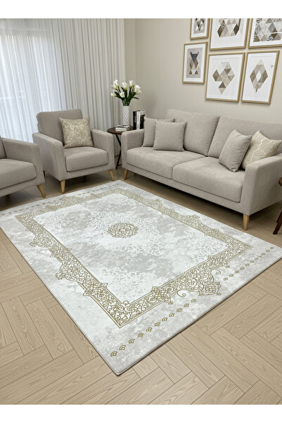 ALLGELSİN Polar Elastic Carpet Cover Soft Textured Washable Protector 4m2 (16...