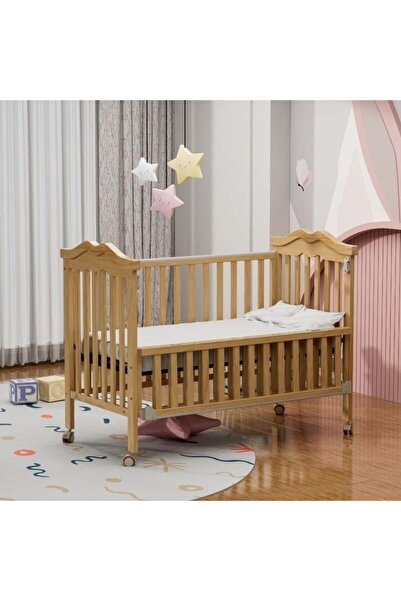 Generic بيبي شاين سرير نكست تو مي خشبي مع باب جانبي قابل للفتح 60x120 سم - من...