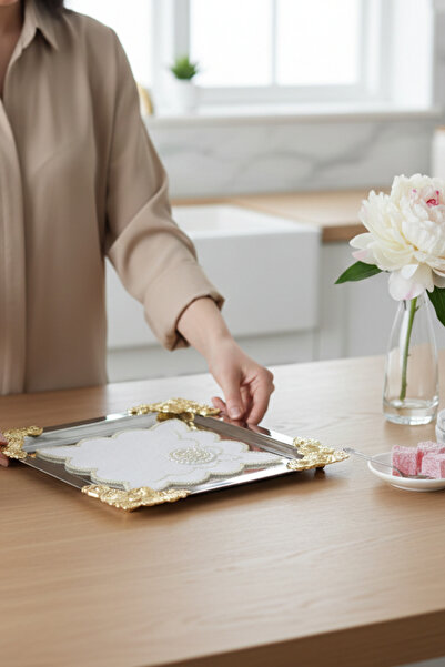 cix short tagline 1 Adet Paslanmaz Kahve ve Çok Amaçlı Sunum Tepsisi & 1 Adet...