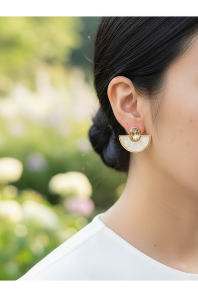 Leerybee Women's Geometric Shaped Stone Detailed Stylish Gift Earrings