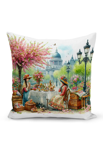 Bertille Home Ανοιξιάτικη Σειρά Κάλυμμα Μαξιλαριού Διπλής Όψης με Ψηφιακή Εκτ...