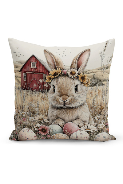 Bertille Home Ανοιξιάτικη Σειρά Κάλυμμα Μαξιλαριού Διπλής Όψης με Ψηφιακή Εκτ...