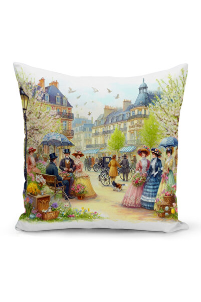 Bertille Home Ανοιξιάτικη Σειρά Κάλυμμα Μαξιλαριού Διπλής Όψης με Ψηφιακή Εκτ...