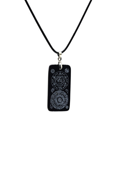 AYDESİA Prayer Handmade Black Agate Stone Pendant Spiritual Healing and Prote...