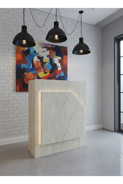 online fırsat mutlu ol mutlu kal Resital Ledli Karşılama Bankosu G-90 cm Ofis...