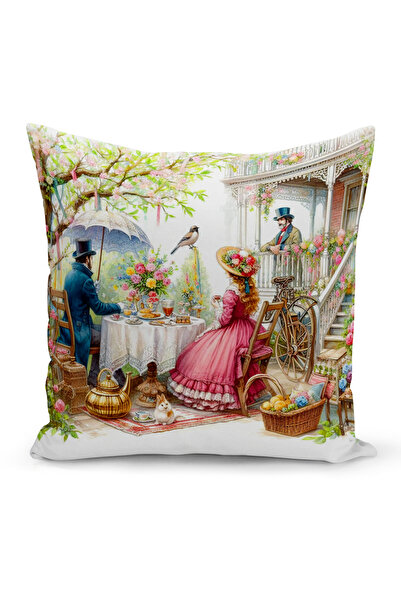 Bertille Home Husă de pernă cu imprimare digitală pe două fețe, seria Spring ...