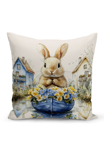 Bertille Home Ανοιξιάτικη Σειρά Κάλυμμα Μαξιλαριού Διπλής Όψης με Ψηφιακή Εκτ...