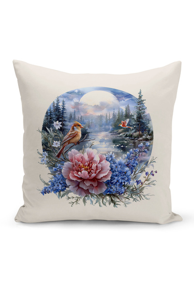 Bertille Home Ανοιξιάτικη Σειρά Κάλυμμα Μαξιλαριού Διπλής Όψης με Ψηφιακή Εκτ...