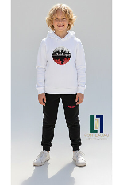 SVART WEAR Σετ παιδικό φούτερ και παντελόνι αθλητικής φόρμας Unisex με σχέδιο...