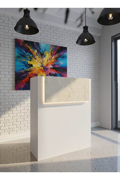 online fırsat mutlu ol mutlu kal Resital Ledli Karşılama Bankosu G-90 cm Ofis...