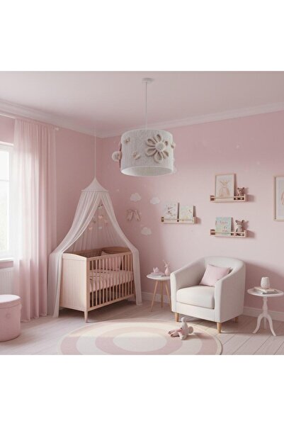 Elizim Home Lighting Makrome Sega Pembe Sarkıt Avize