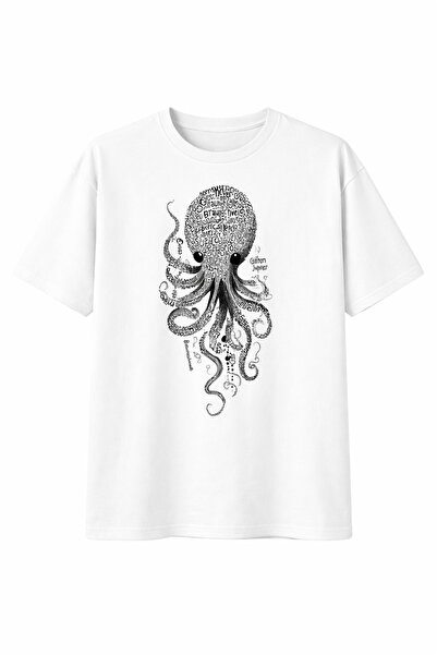 YRN COLLECTION Tricou casual din bumbac, negru și alb, supradimensionat, cu i...