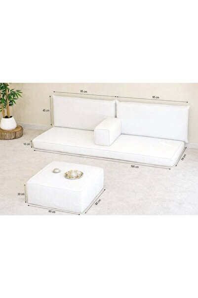 Xboat Modular Floor Sofa Set with Ottoman, White