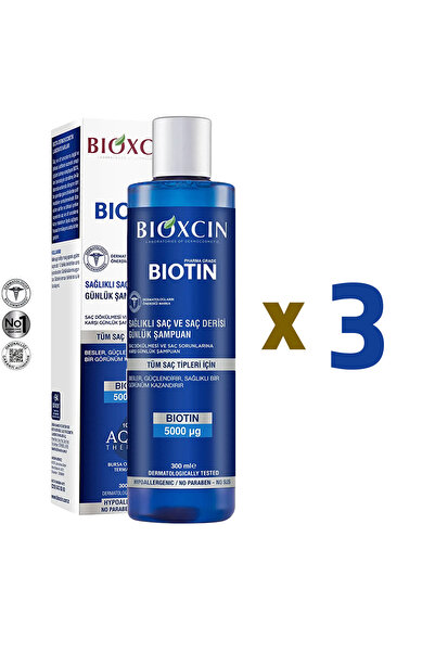 Bioxcin Biotin Anti-Hair Loss Shampoo 3x300 ML for All Hair Types