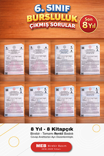 Yetsis Yayınları 6. Sınıf Bursluluk Sınavı Çıkmış Sorular - Son 8 Yıl MEB Bir...