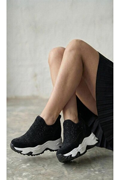 Modanizm Jenna Black Wedge Sneakers