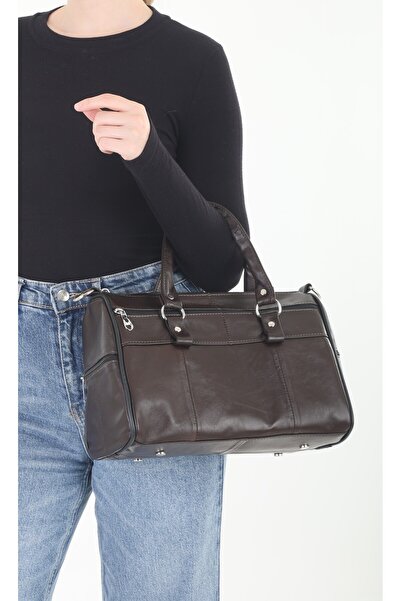 Erzeno Women's Black Leather Hand, Shoulder and Crossbody Shoulder Bag |   St...