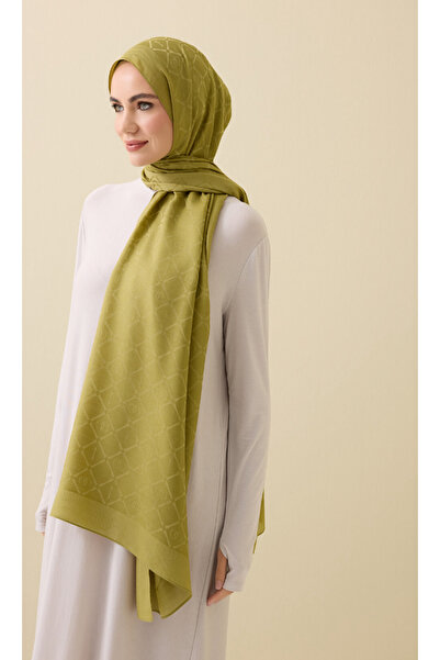 Imannoor İMAN I KAFES TENCEL PAMUK İPEK ŞAL ZEYTİN YEŞİLİ