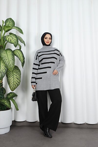 NİSUM MODA Stripe Detailed Knitwear Set