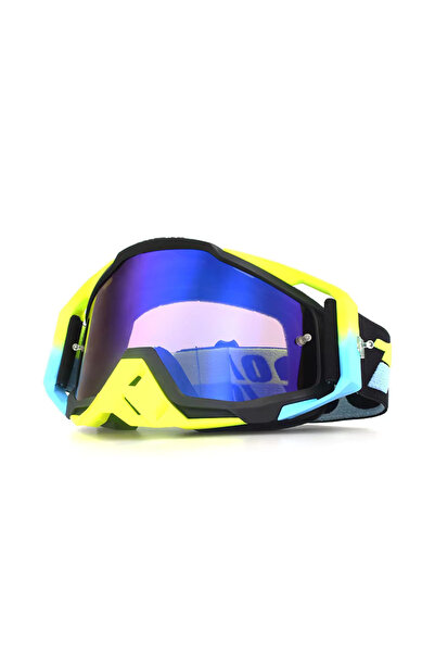 FIXATO Moto ATV / Enduro / Cross Glasses, FIXATO, Blue Lens, Yellow with Blac...