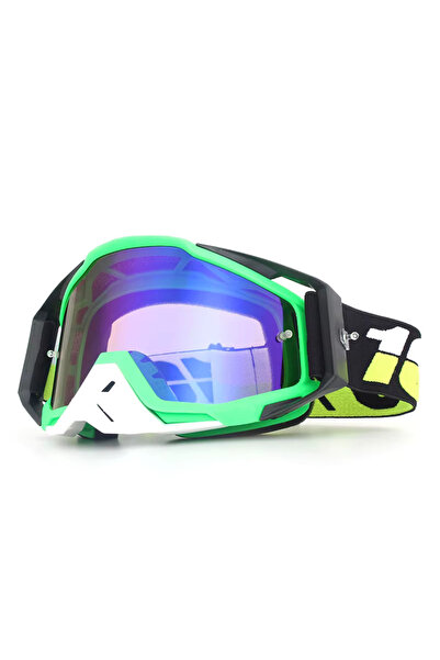 FIXATO Moto ATV / Enduro / Cross Glasses, FIXATO, Blue Lens, Black with Green...