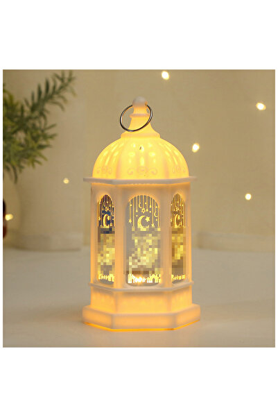 EHOME فانوس رمضاني صغير بإضاءة LED، فانوس عيد مبارك، زينة رمضانية للمنزل والط...