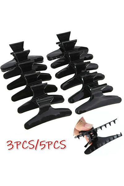 Choice 5PCS 3/5 Pieces of Professional Salon Black Butterfly Hair Clip Split ...