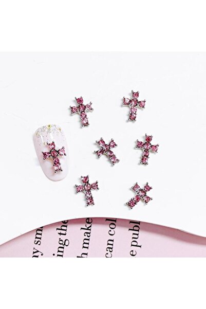 Choice Pink diamond 10Pcs Alloy Full Glitter Rhinestones Cross Nail Charms Go...