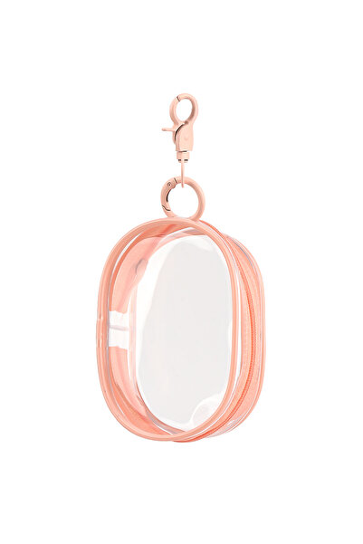 Choice pink Portable Mini Clear Zipper Storage Bag With Keychain Makeup Brush...