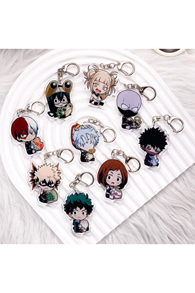 bilibili 5 سم، 10 قطع، 1/9 قطعة، سلسلة مفاتيح سيارة أكريليك مستوحاة من أنمي "...