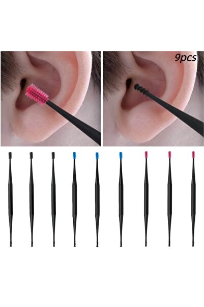 Choice 9pcs rotating ear pick set (three colors): Soft, comfortable, and reus...