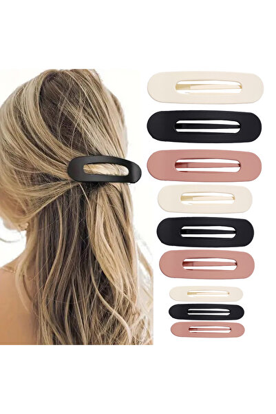 Choice 9pcs mix color Flat Duckbill Hair Clips for Women Non-Slip French Styl...