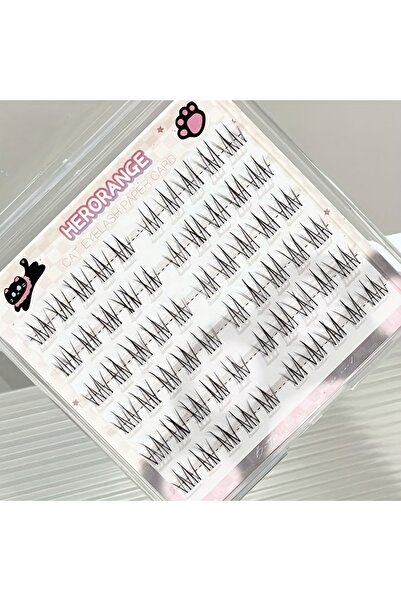 Choice 03 Herorange Pre-Glued Segmented False Lashes 60Pcs 10-13mm C Curl Jap...