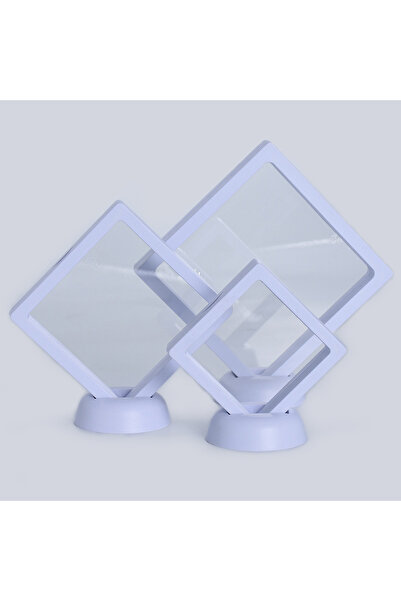 Choice White-7x7cm-5Pcs 7x7cm 3D Suspension Box Shadow Box Jewelry Display St...