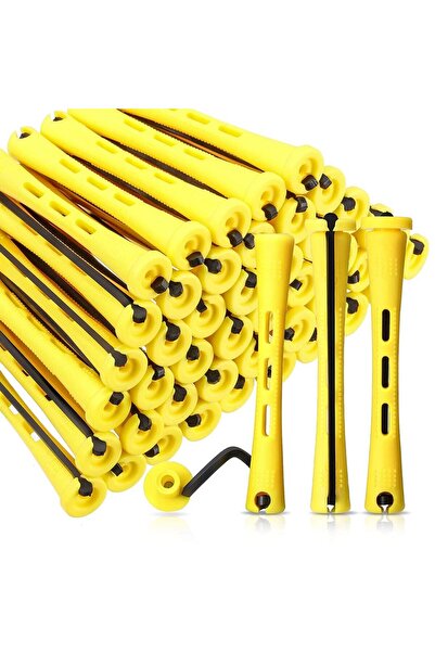 Choice yellow Perm Rods and 60 Pieces Hair Rollers with Hair Cold Wave Rods H...