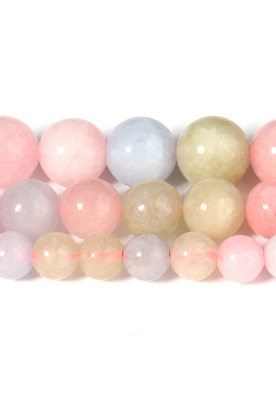 Choice1 8mm 45 to 46pcs Morganite Natural AAA+Morganite Stone Smooth Round Ge...