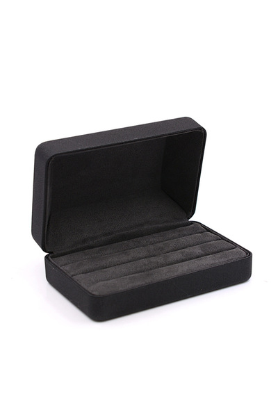 Choice Black B Velvet Leather Multiple Rings Storage Box Portable Travel Orga...