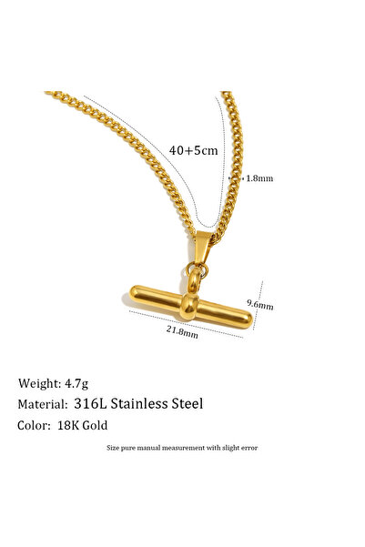 Choice Necklace A MamacitaSlay 316L Stainless Steel T-Bar Pendant Necklace Ea...