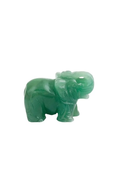 Choice1 green Hand Carved Natural Green Aventurine Jade Elephant Statue - Goo...