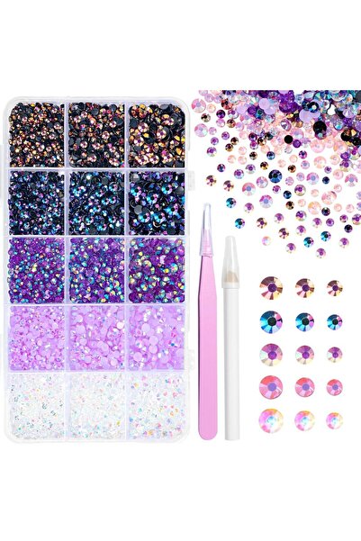 Choice Purple Series 12000 Pcs Resin Jelly Rhinestones for Nail Art Crafting,...