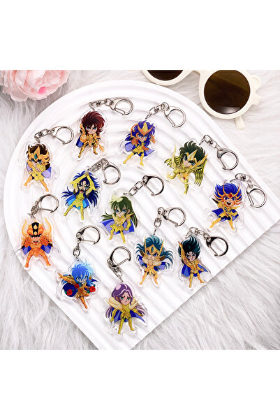bilibili 5 cm 1 12PCS Anime Gold Saint Acrylic Car Keychain Cartoon Bag Charm...